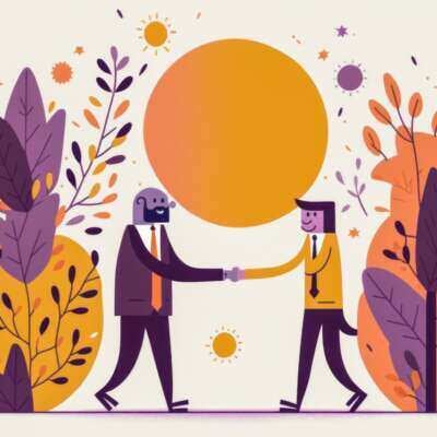 Two people that represent different generations shake hands